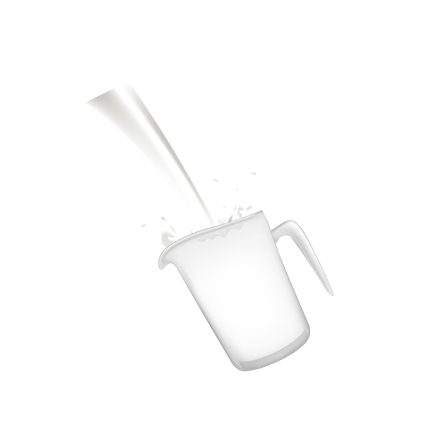 白色手持式牛奶杯