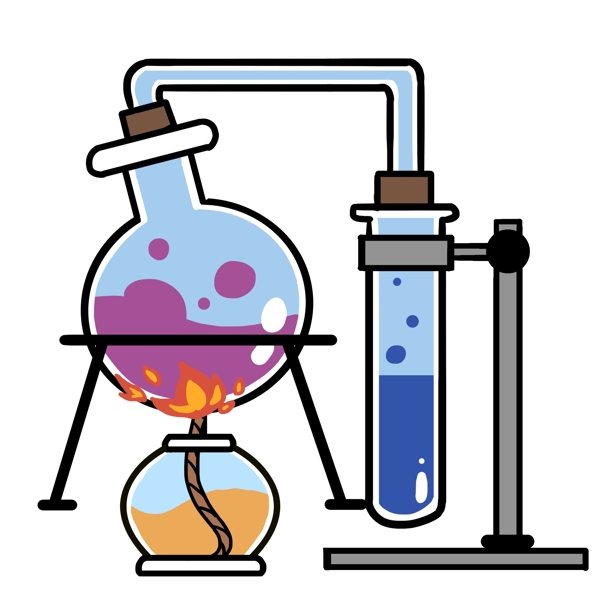 化学实验烧瓶插画