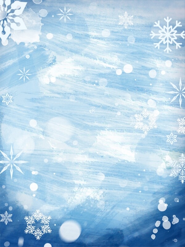 冬至雪花蓝色背景
