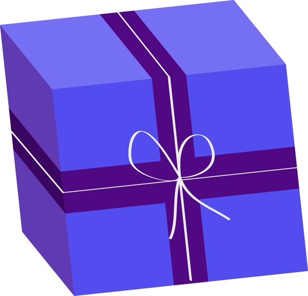 紫色立体创意包装盒子元素