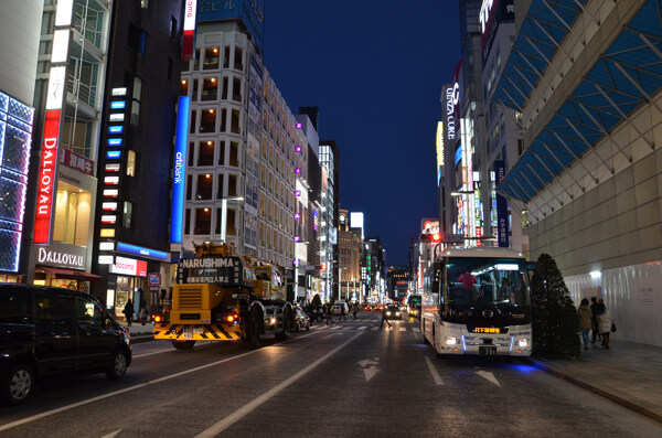 日本街头夜景风光