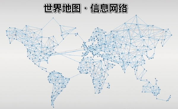 世界地图信息网络线条地图