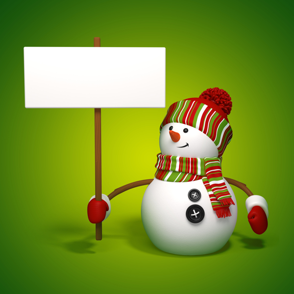 3D圣诞小雪人图片