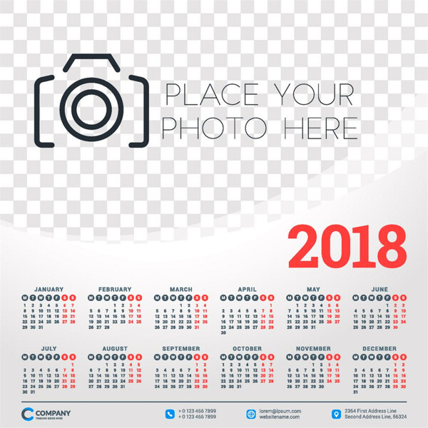 灰色2018年日历图片