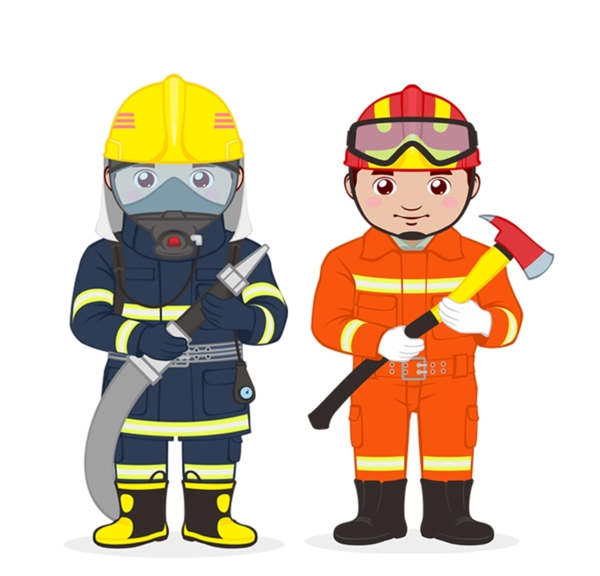卡通消防人物矢量图片