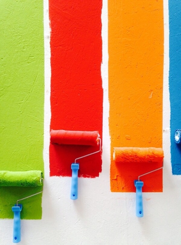 彩色粉刷墙