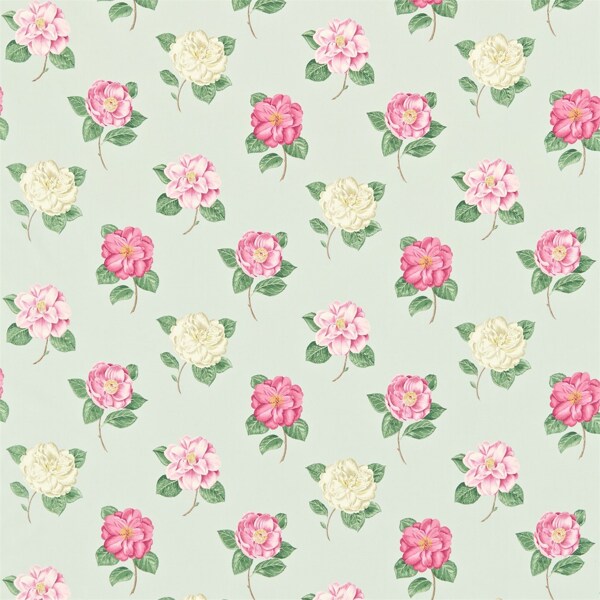 粉白色花朵花纹布艺壁纸
