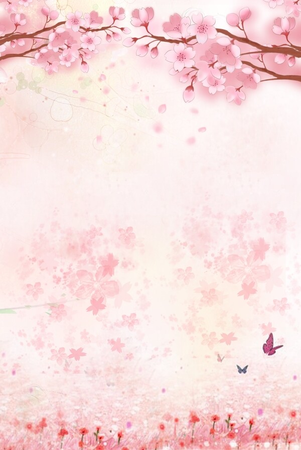 春天樱花粉色背景