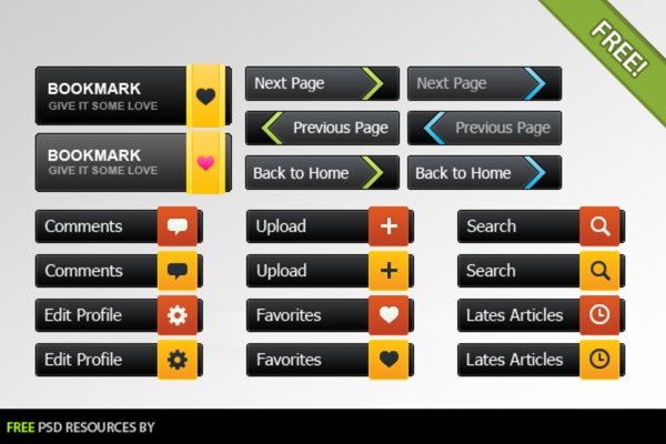 按钮集合psd素材