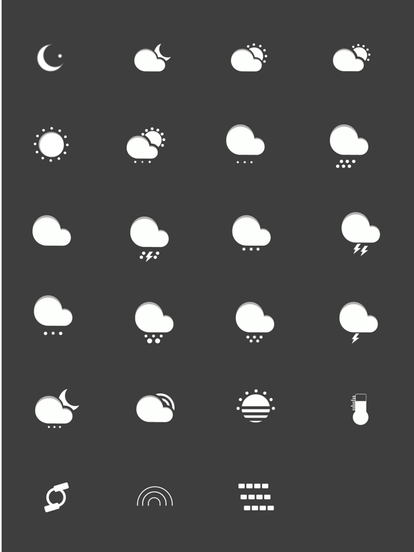简约手绘风天气图标套图