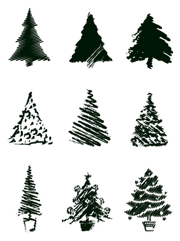 蹩脚的圣诞树的素描集II