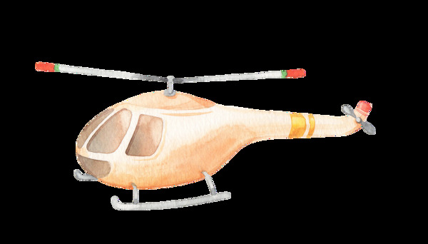 儿童直升飞机透明装饰素材