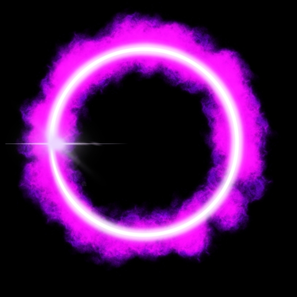 光效彩色光环闪亮圆形圈圈紫色免扣