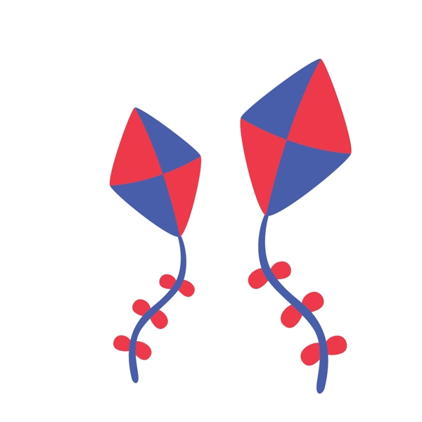 两只风筝卡通矢量元素