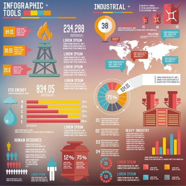 能源化工石油制造行业等矢量素材图片