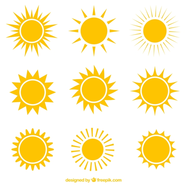 9款创意太阳图标矢量图