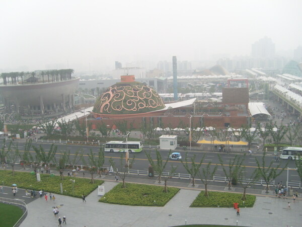 上海世博园一角鸟瞰图图片