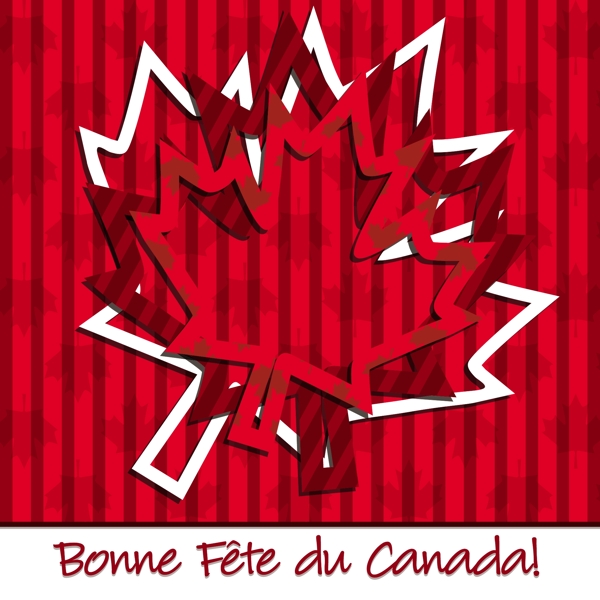加拿大国庆日快乐中空标签卡矢量格式