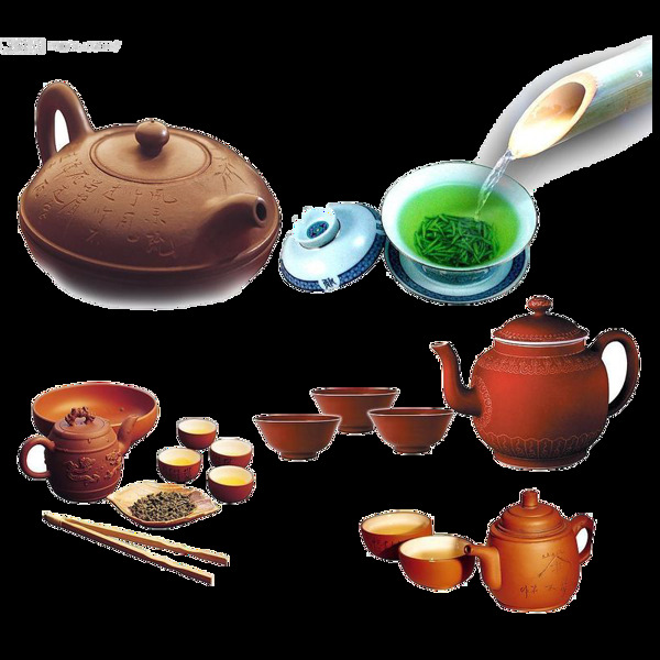 文雅褐色茶具产品实物