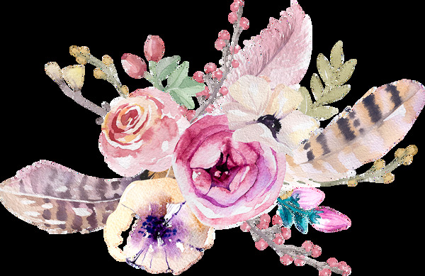 时尚情人节花卉卡通透明装饰素材