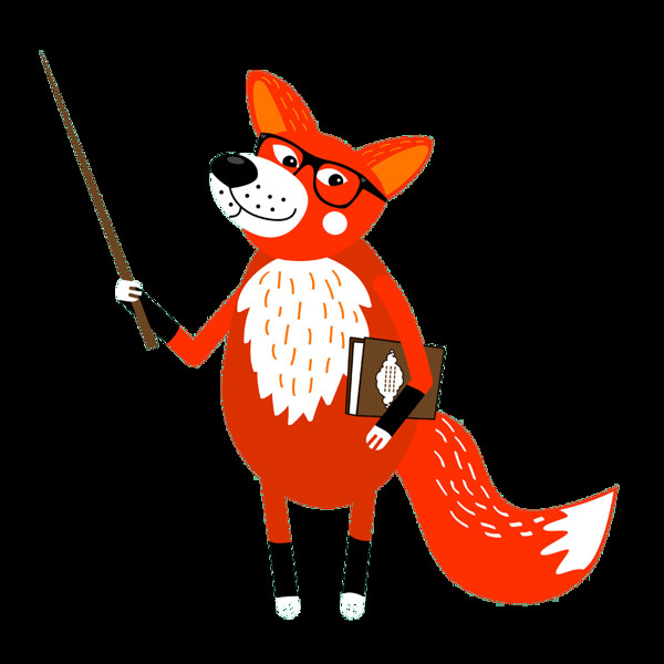 橙色狐狸老师素材