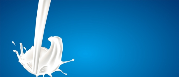 蓝色背景牛奶倒入背景设计