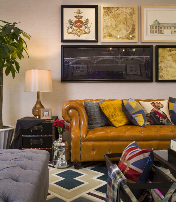 美式室内客厅沙发设计图