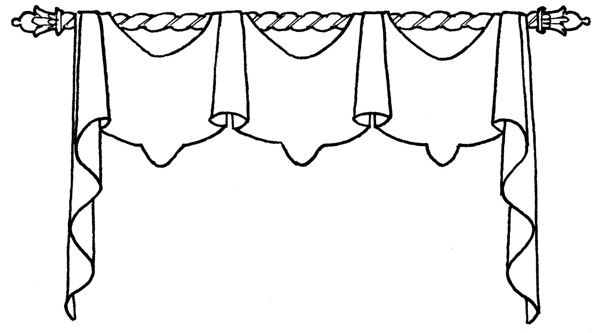 窗帘手绘图图片