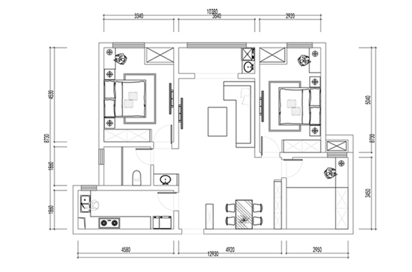 现代风格住宅CAD平面图