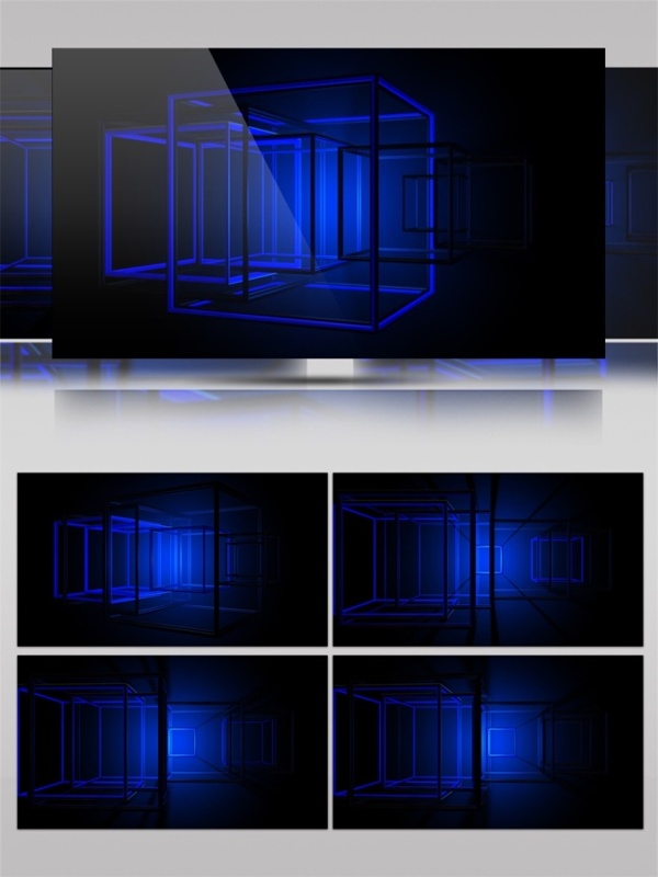 蓝色动感方块动态视频素材