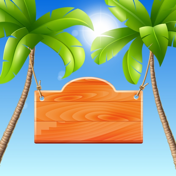 夏季休闲棕榈矢量素材上市