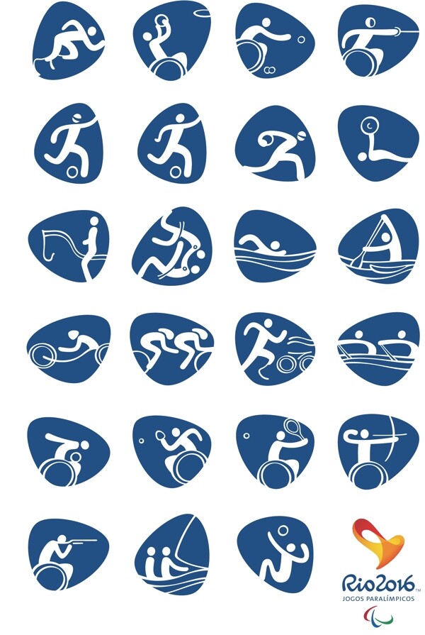 2016年里约残奥会体育图标图片