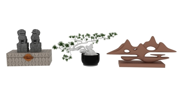 狮子山树装饰3d模型图片