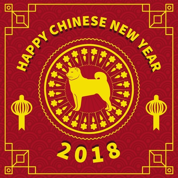 传统风格2018新年素材