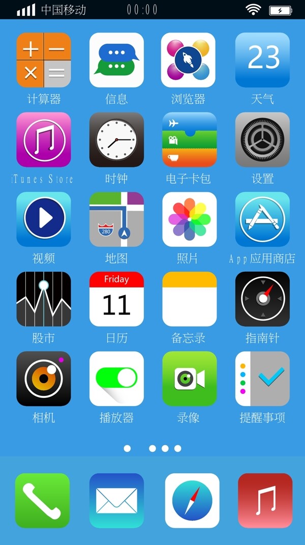 iPhone扁平图标图片