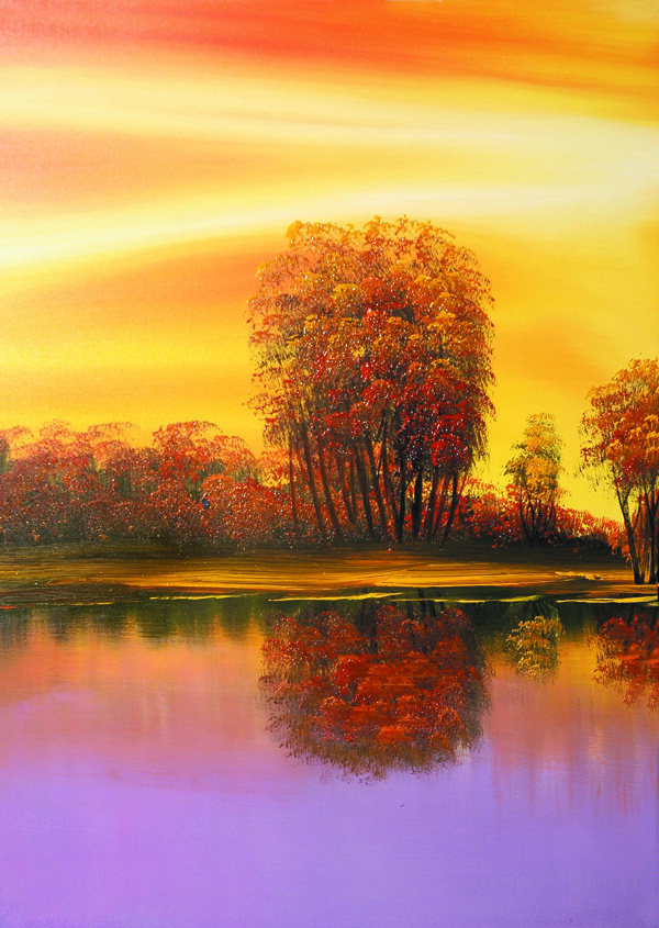 秋景风景油画图片