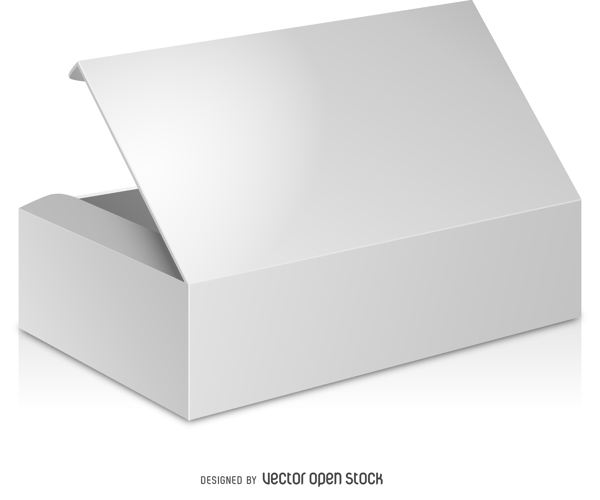 白色方形翻盖盒子样机