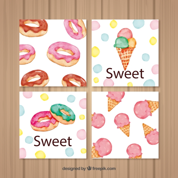 彩绘甜品卡片图片