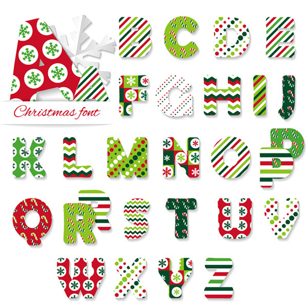 创意圣诞节字母矢量素材