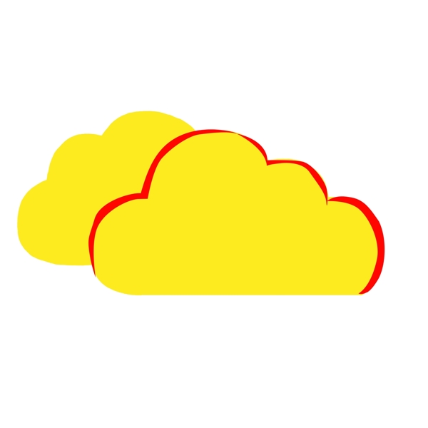 白云装饰图案黄云标签