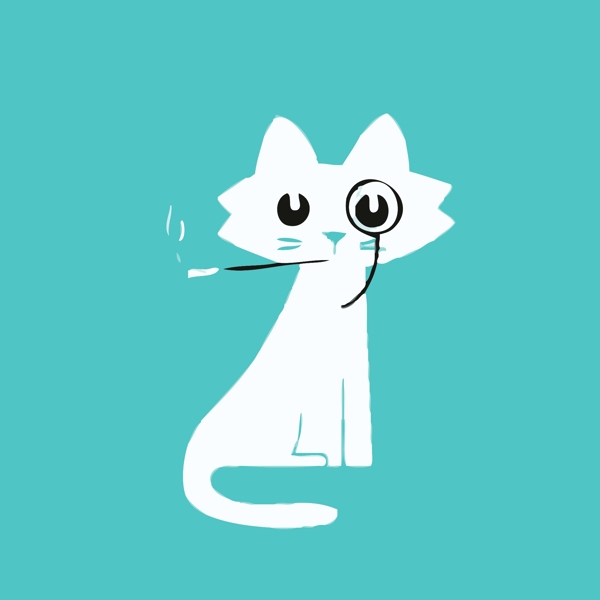 印花矢量图T恤图案可爱卡通卡通动物猫免费素材