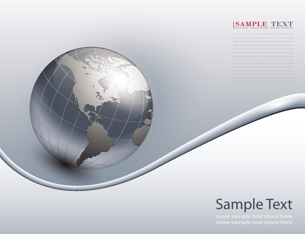 矢量银色地球商务画册设计
