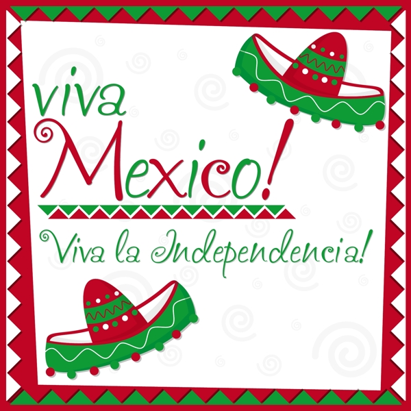 墨西哥独立日卡矢量格式