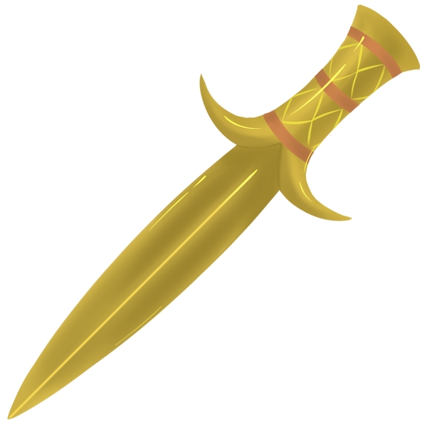 黄色的长剑装饰插画