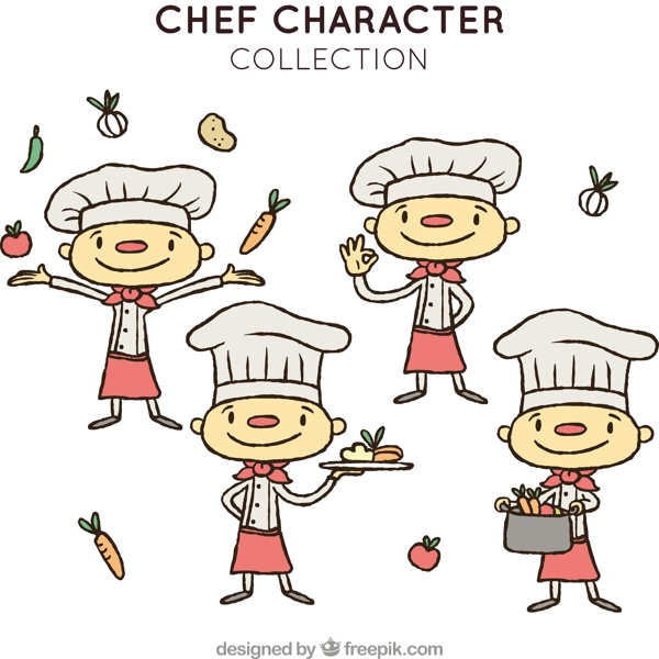 快乐的厨师角色插图背景