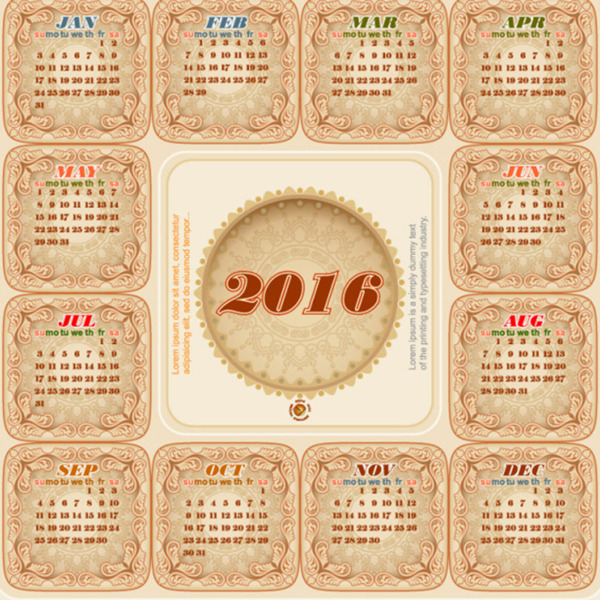 2016猴年日历设计