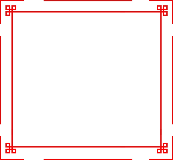 红色古典中国风线条边框