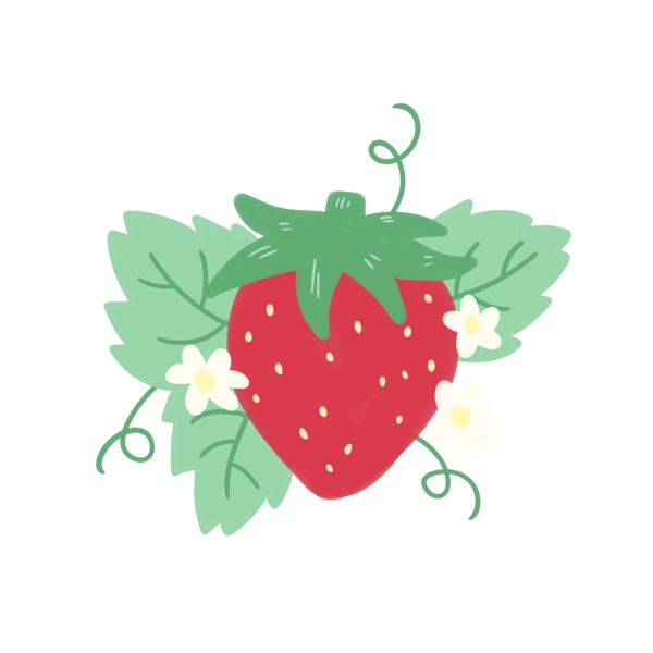 新鲜叶子水果草莓