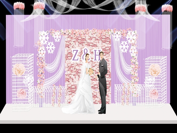 紫色婚礼效果图系列
