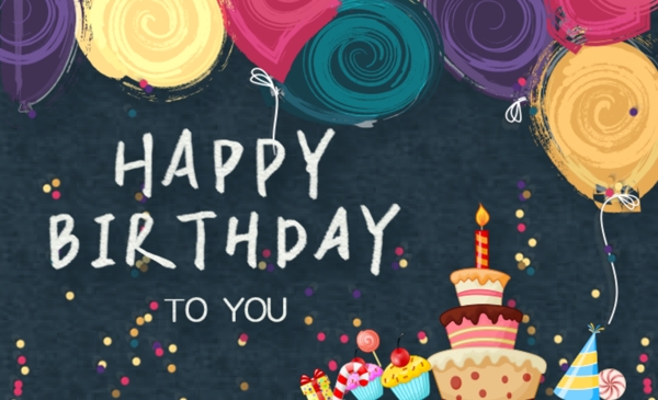 生日卡片蛋糕气球庆祝